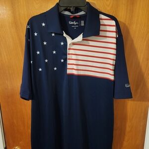 Walter Hagen Navy and White Polo Shirt